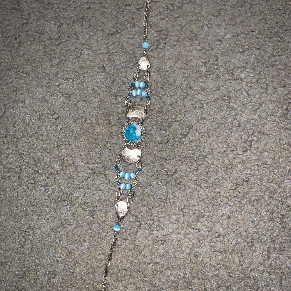 Blue ankle bracelet